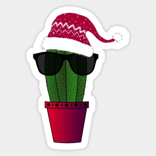 Cool Christmas Cactus Sticker